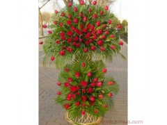 双层精美花篮 鸿名共仰 实体鲜花店-全国鲜花包送图1