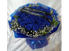 33朵蓝玫瑰花束制作方法和流程